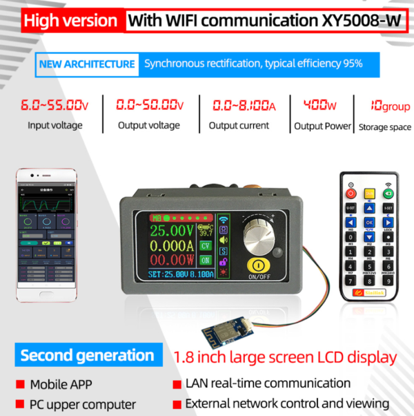 XY5008 DC-DC multifunkcionalni StepDown + Wi-Fi + Remote