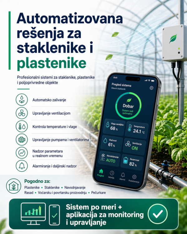 Izrada automatizovanih rešenja za upravljenje i monitoring poljoprivrednih objekata
