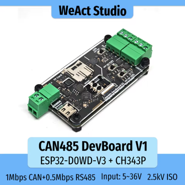 WeAct CAN485 DevBoard (ESP32 CAN + RS485, FPC)