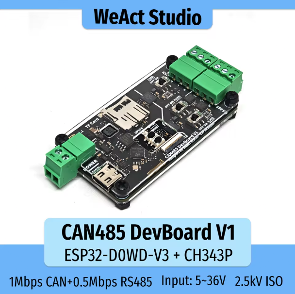 WeAct CAN485 DevBoard (ESP32 CAN + RS485, FPC) 1 WeAct CAN485 DevBoard (ESP32 CAN + RS485, FPC)